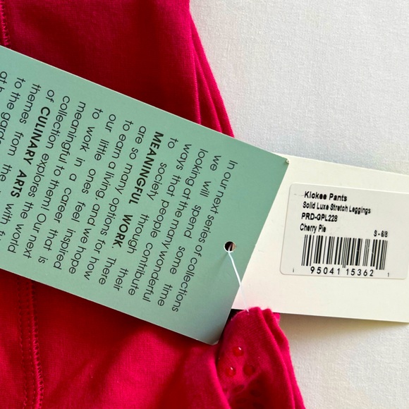 Kickee pants athletic leggings girls size 5 6 small NWT - Picture 4 of 6